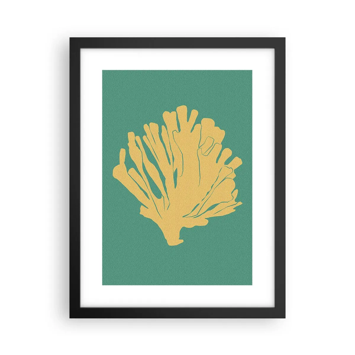 Affiche dans un cadre noir - Poster - Buisson forestier sous-marin - 30x40 cm