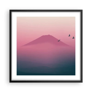 Affiche dans un cadre noir - Poster - Des pèlerins au dessus des nuages - 50x50 cm