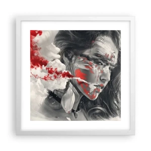 Affiche dans un cadre blanc - Poster - Dans les fumées de l'absurde - 40x40 cm