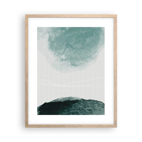 Affiche dans un chêne clair - Poster - Rencontre avec le brouillard - 40x50 cm