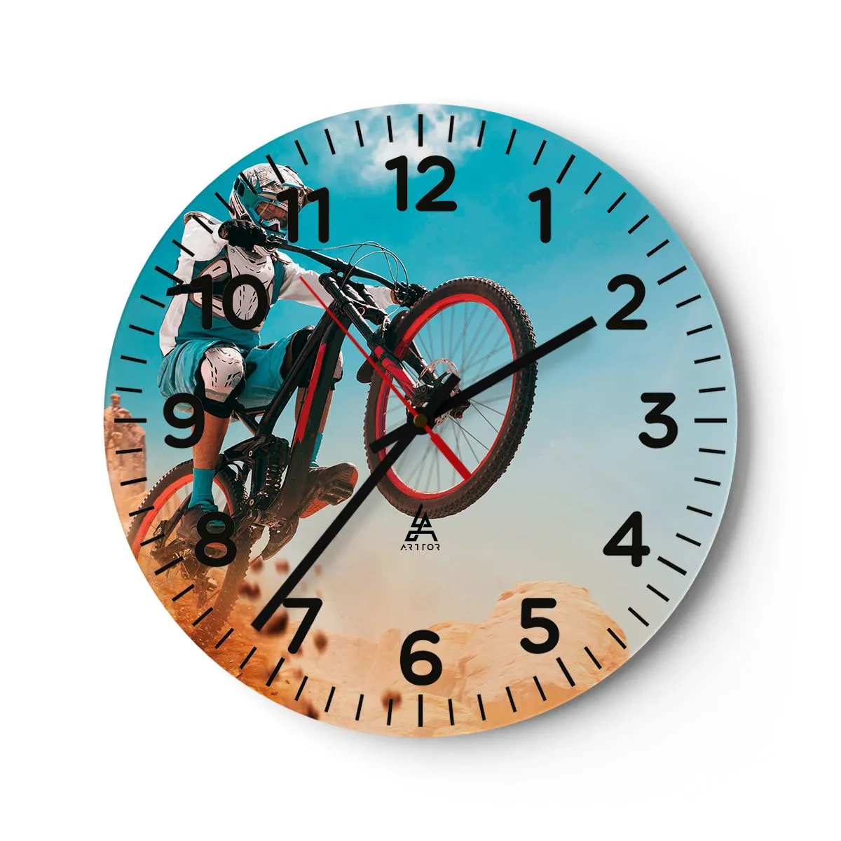 Horloge murale - Pendule murale - Démon de la folie du vélo - 40x40 cm