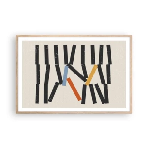 Affiche dans un chêne clair - Poster - Dominos – composition - 91x61 cm
