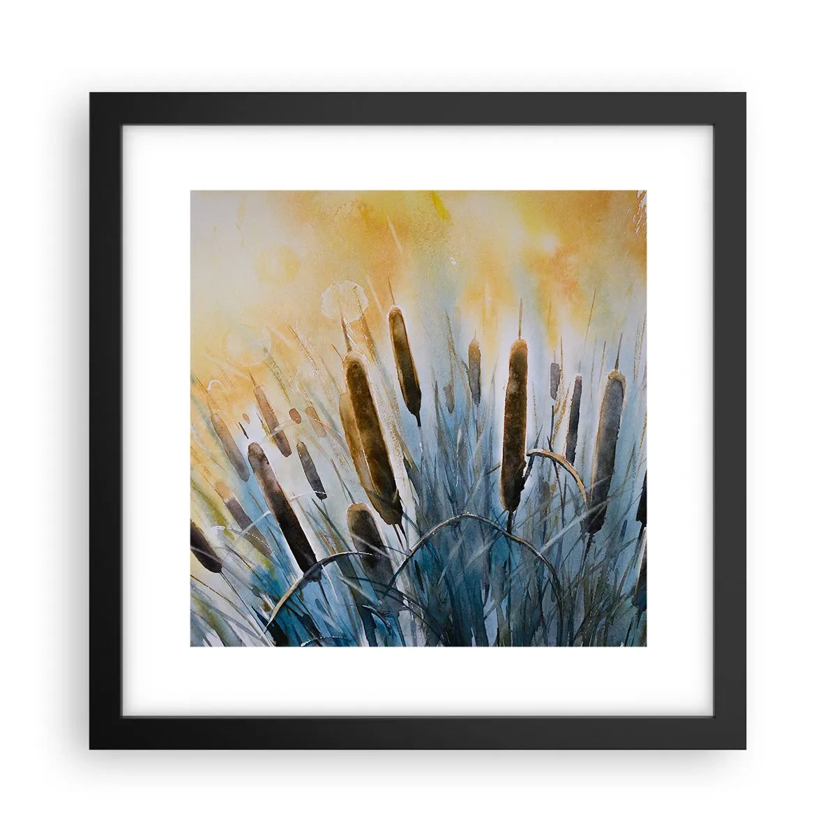 Affiche dans un cadre noir - Poster - Fraicheur de l'eau, chaleur du soleil - 30x30 cm