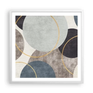 Affiche dans un cadre blanc - Poster - Cercles sur cercles - 60x60 cm