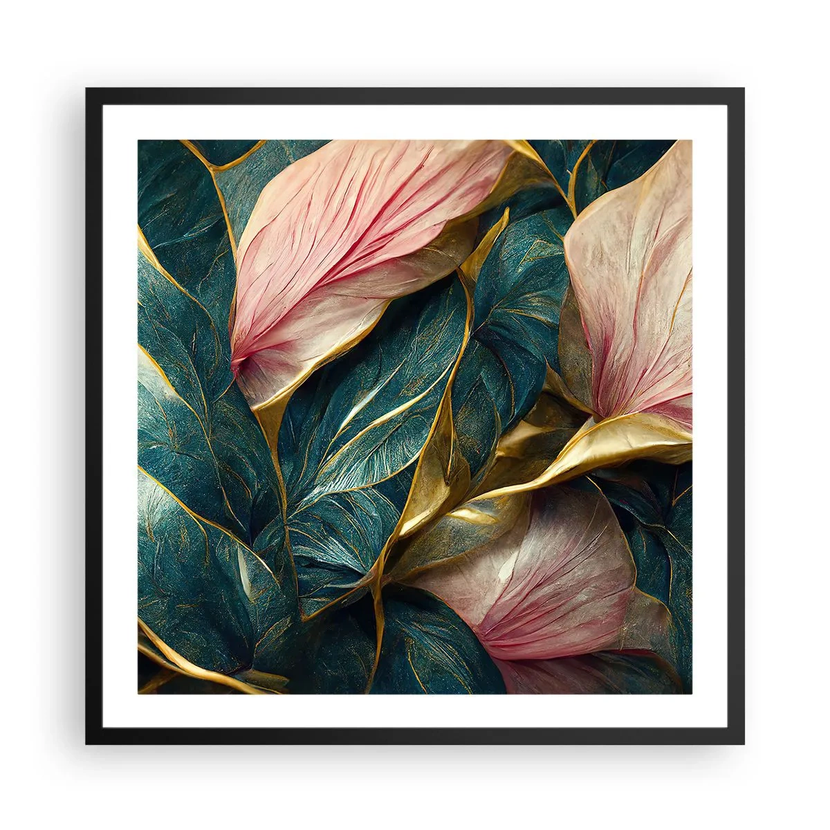 Affiche dans un cadre noir - Poster - Élégance et style naturels - 60x60 cm