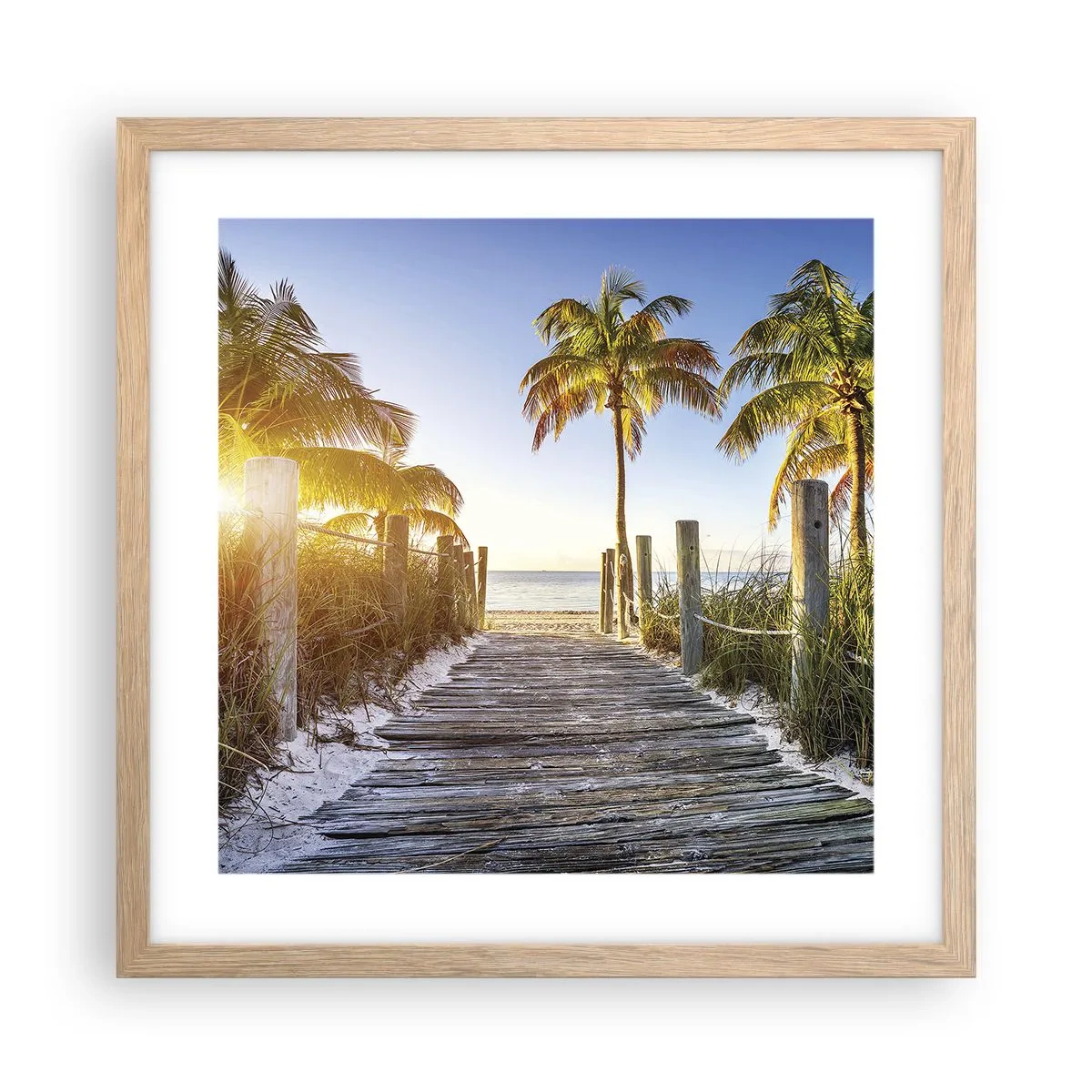 Affiche dans un chêne clair - Poster - Directement au paradis - 40x40 cm