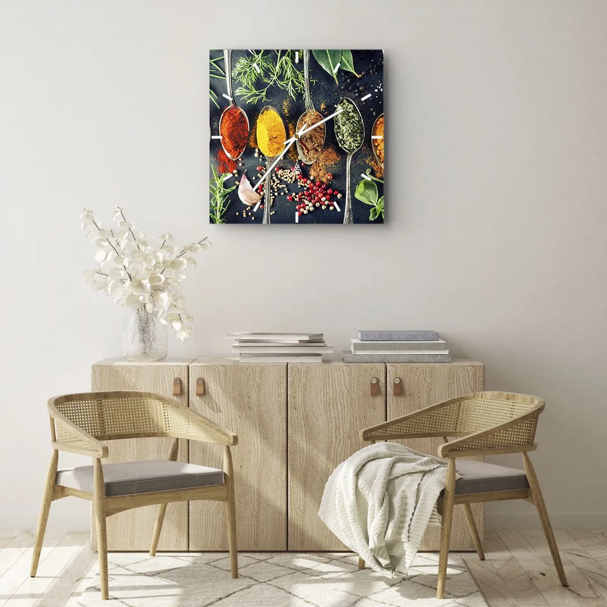 Horloge murale - Pendule murale - Magie culinaire - 40x40 cm