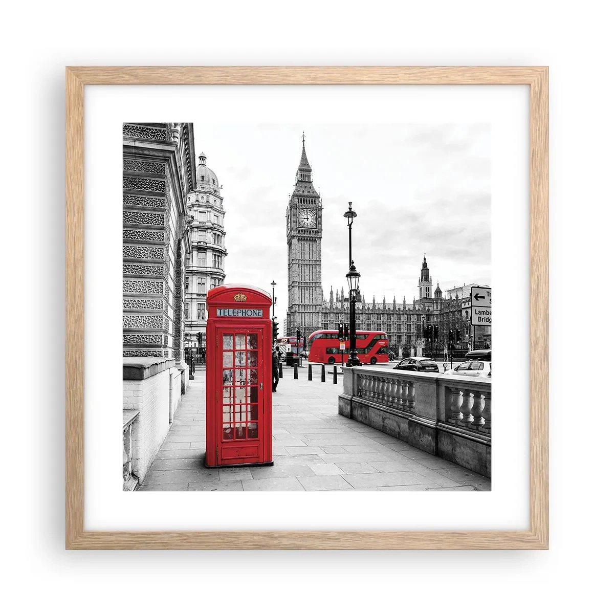 Affiche dans un chêne clair - Poster - Sans aucun doute Londres - 40x40 cm