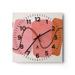Horloge murale - Pendule murale - mouvement doux des formes - 40x40 cm