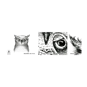 Échantillon de Papier Peint Autocollant Deluxe Sticker - Sagement et avec amour - Hibou, Pour les enfants, Animaux - 100x30 cm