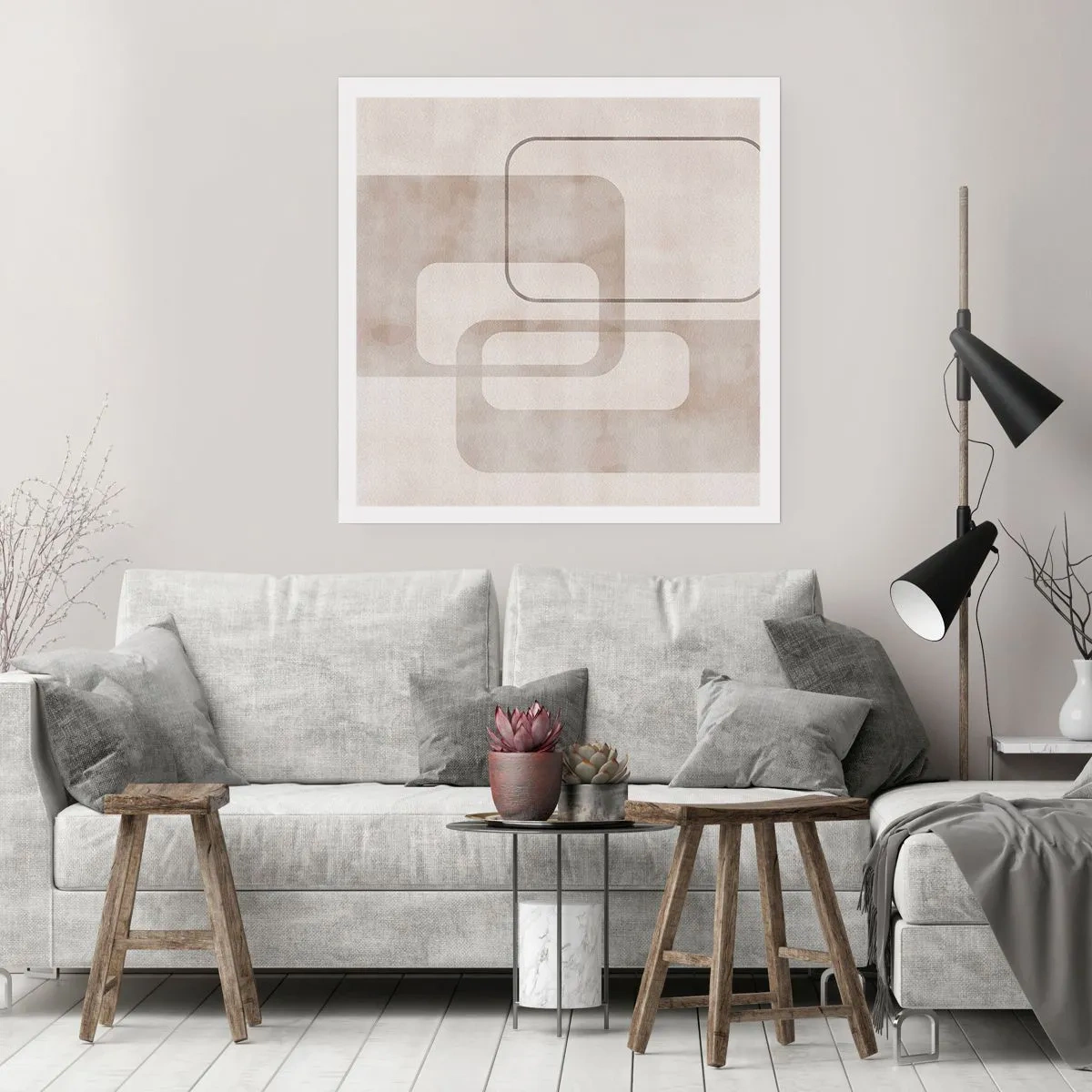 Affiche - Poster - Fugue géométrique - 50x50 cm