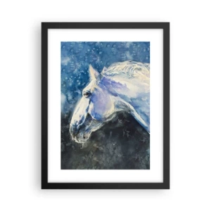 Affiche dans un cadre noir - Poster - Portrait dans une lueur azur - 30x40 cm