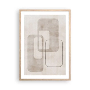 Affiche dans un chêne clair - Poster - Fugue géométrique - 50x70 cm