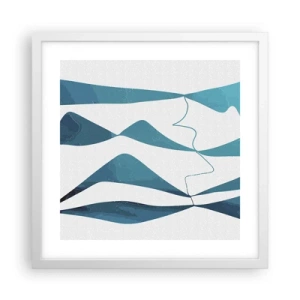Affiche dans un cadre blanc - Poster - Abstraction : composé turquoise - 40x40 cm