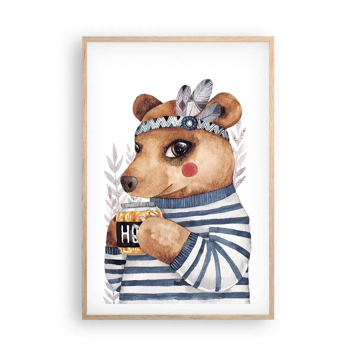 Affiche dans un chêne clair - Poster - Un nounours trop mignon - 61x91 cm