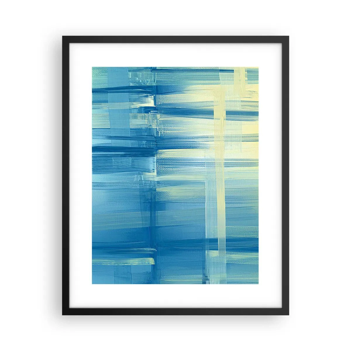 Affiche dans un cadre noir - Poster - Composition en turquoise - 40x50 cm
