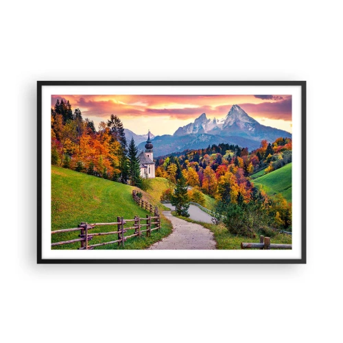 Affiche dans un cadre noir - Poster - Paysage comme peind - 91x61 cm