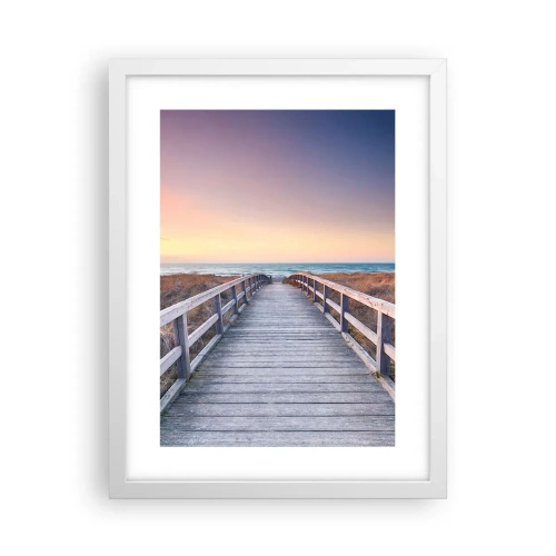 Affiche dans un cadre blanc - Poster - Aurore baltique du soir - 30x40 cm
