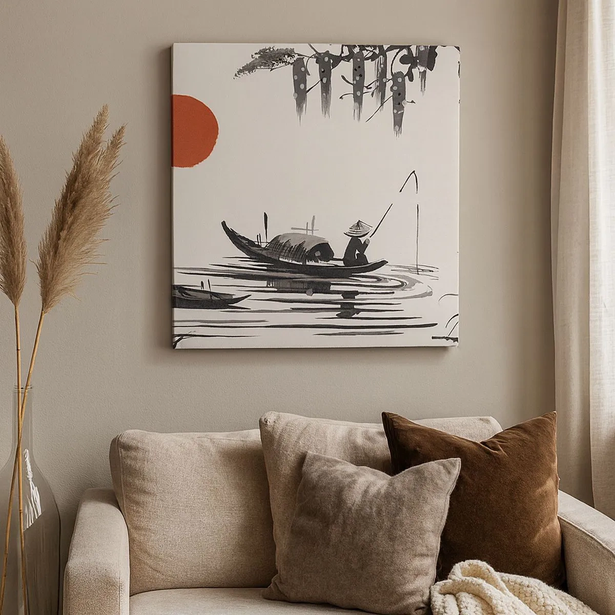 Impression sur toile - Image sur toile - Après-midi asiatique - 30x30 cm