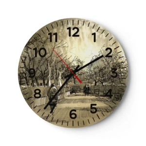 Horloge murale - Pendule murale - Un moment arrêté avec une plume - 30x30 cm