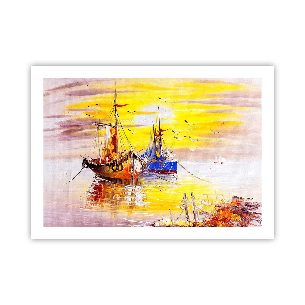 Affiche - Poster - Un repos bien mérité au port - 70x50 cm