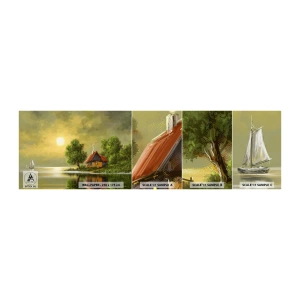 Échantillon de Papier Peint Autocollant Deluxe Sticker - Beau, comme une image - Paysage, Maison de campagne, Voilier - 100x30 cm