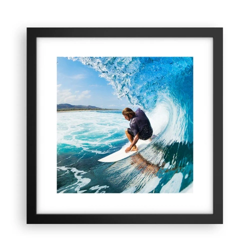 Affiche dans un cadre noir - Poster - Danse avec les vagues - 30x30 cm