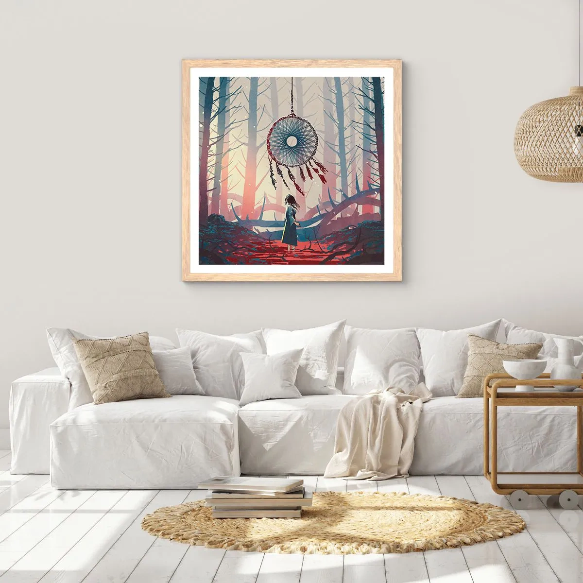 Affiche dans un chêne clair - Poster - Rituel secret du bonheur - 40x40 cm