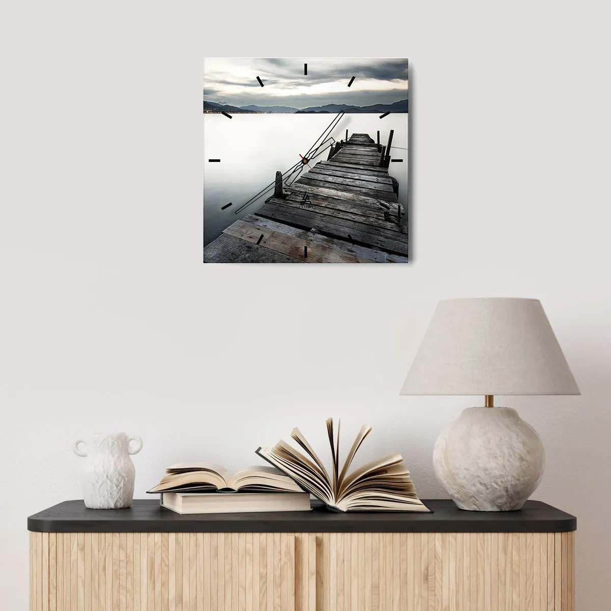 Horloge murale - Pendule murale - Immergez-vous dans la paix - 30x30 cm