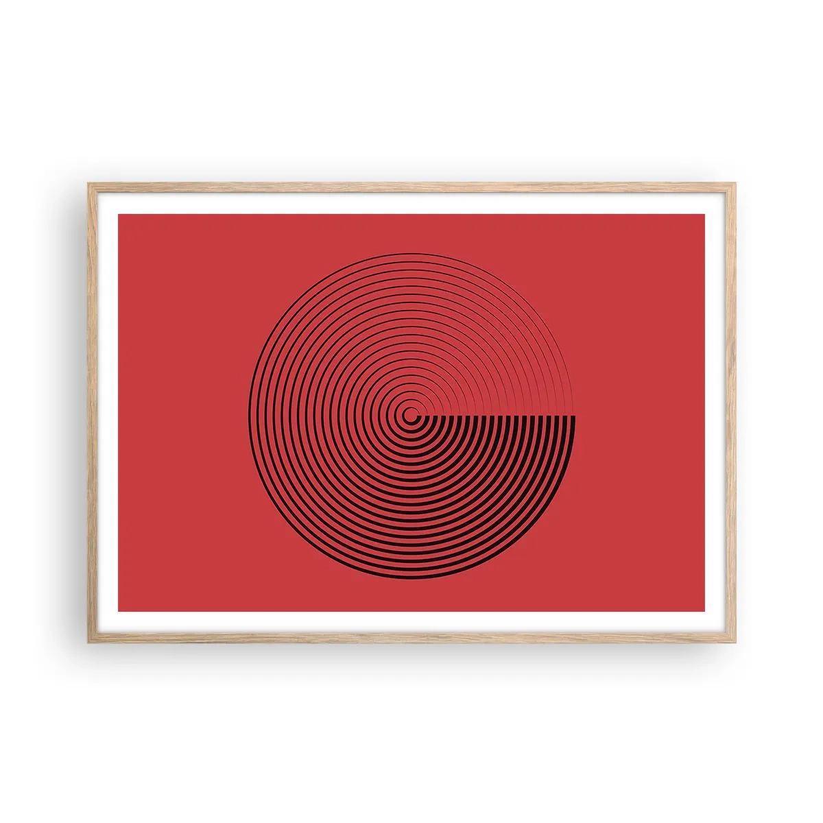 Affiche dans un chêne clair - Poster - Mouvement circulaire - 100x70 cm