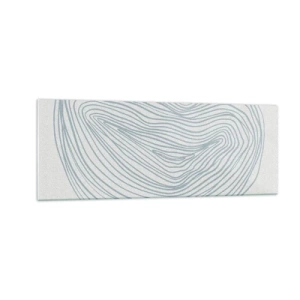 Impression sur verre - Image sur verre - Motif de vague abstrait en bleu délicat - 140x50cm - Une goutte de sourire - Décoration murale moderne pour le salon et la chambre ARTTOR