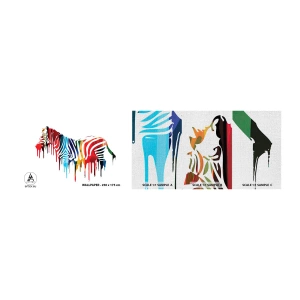 Échantillon de Papier Peint Premium Canvas - Pas seulement en noir et blanc - Abstraction, Côtes, Graphique - 100x30 cm