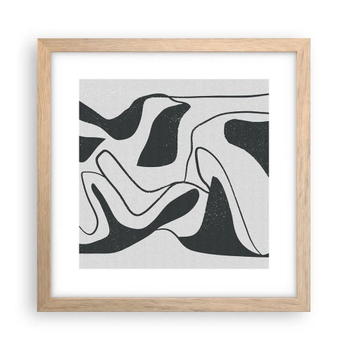 Affiche dans un chêne clair - Poster - Amusement de labyrinthe abstrait - 30x30 cm