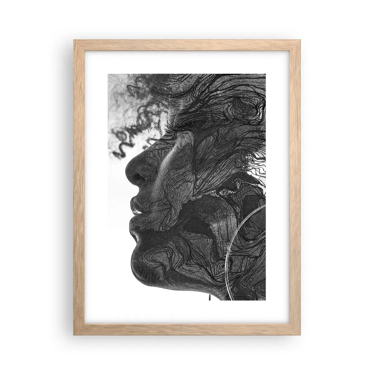 Affiche dans un chêne clair - Poster - Emmêlé dans les rêves - 30x40 cm