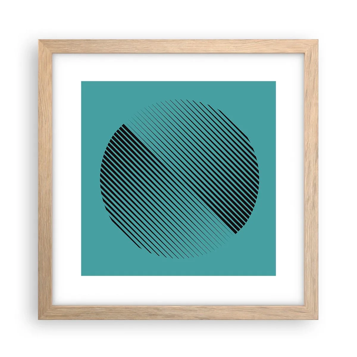 Affiche dans un chêne clair - Poster - Cercle – une variation géométrique - 30x30 cm