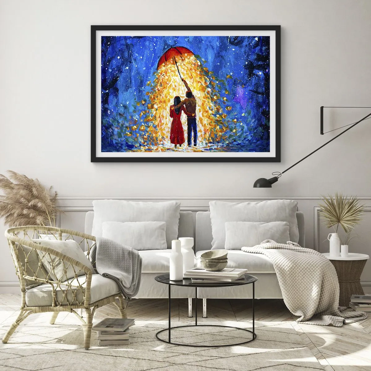 Affiche dans un cadre noir - Poster - La magie d'une soirée pluvieuse ? - 50x40 cm