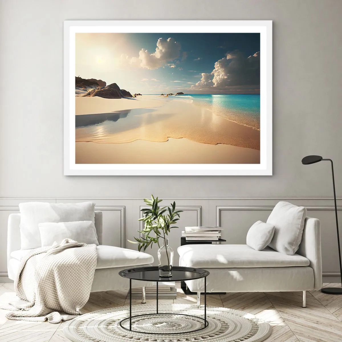 Affiche dans un cadre blanc - Poster - Une journée de rêve - 91x61 cm