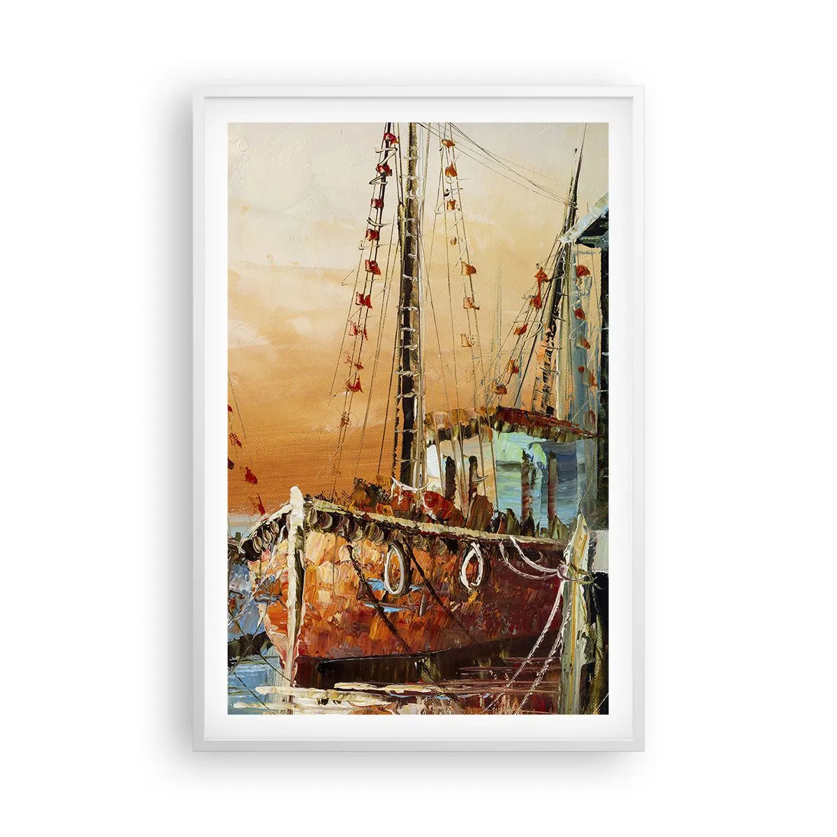 Affiche dans un cadre blanc - Poster - Retour tranquille - 61x91 cm