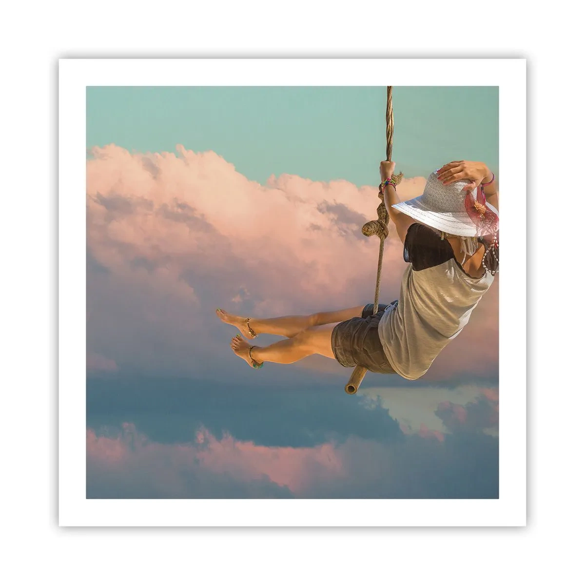 Affiche - Poster - S'amuser dans les nuages - 60x60 cm