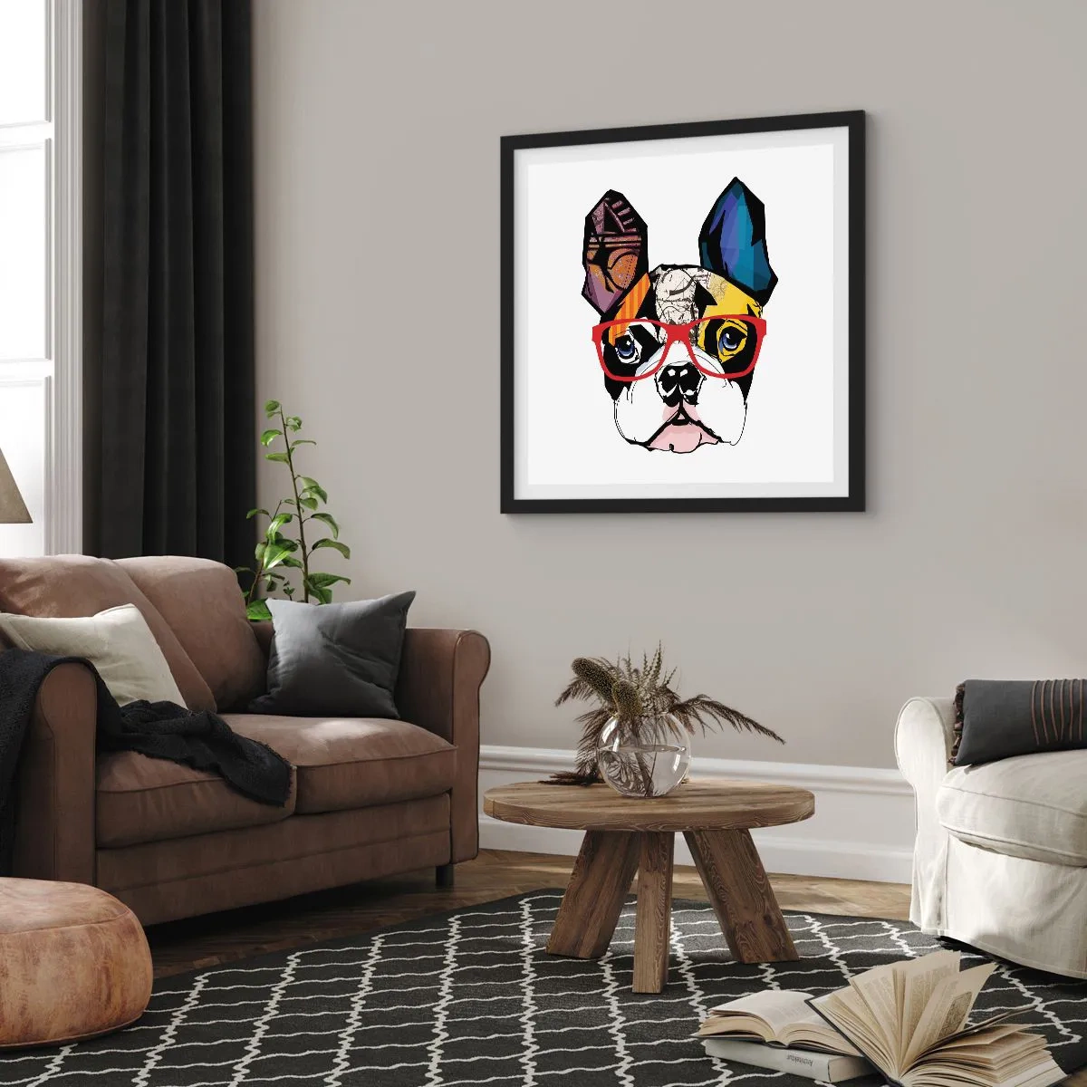 Affiche dans un cadre noir - Poster - Intellectuel - 40x40 cm