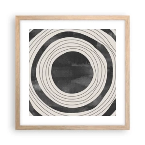 Affiche dans un chêne clair - Poster - Droit au but - 40x40 cm