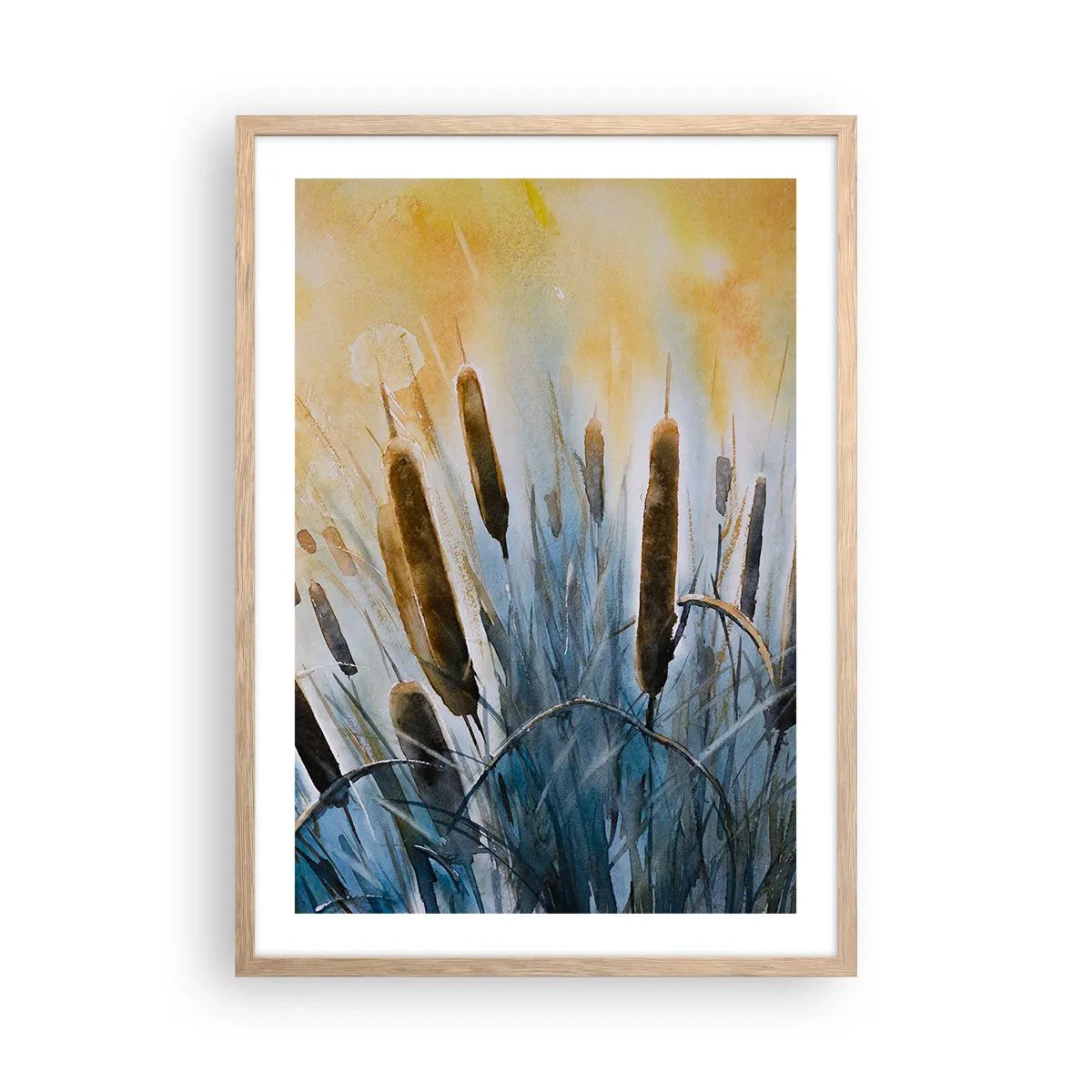 Affiche dans un chêne clair - Poster - Fraicheur de l'eau, chaleur du soleil - 50x70 cm