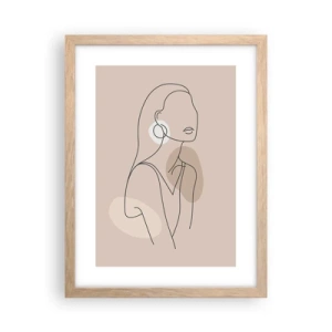 Affiche dans un chêne clair - Poster - Icone féminin - 30x40 cm
