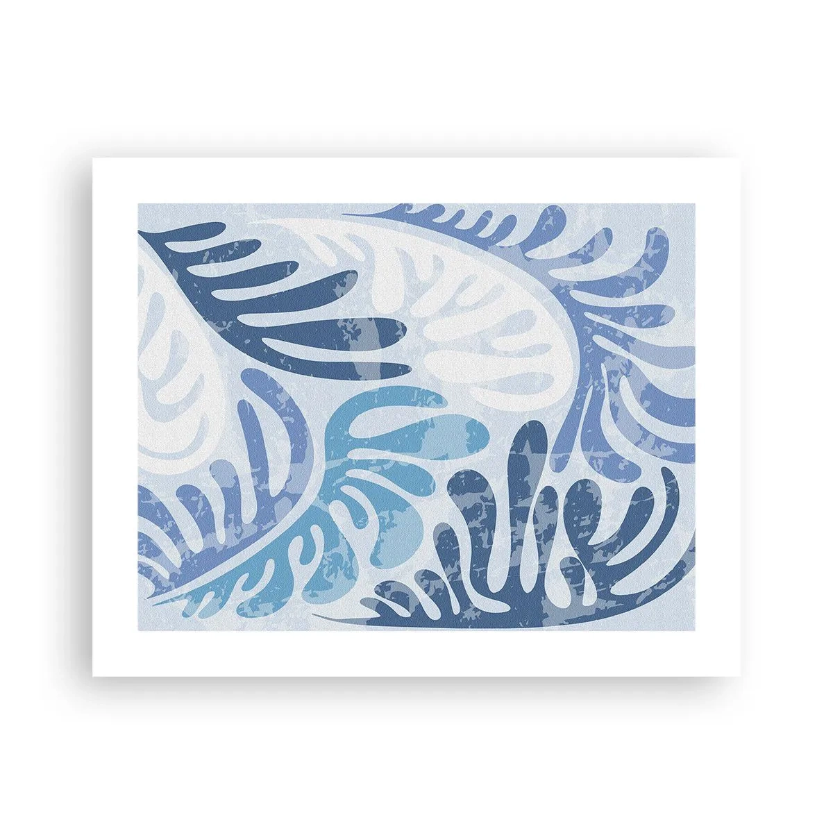 Affiche - Poster - Fougères bleues - 50x40 cm