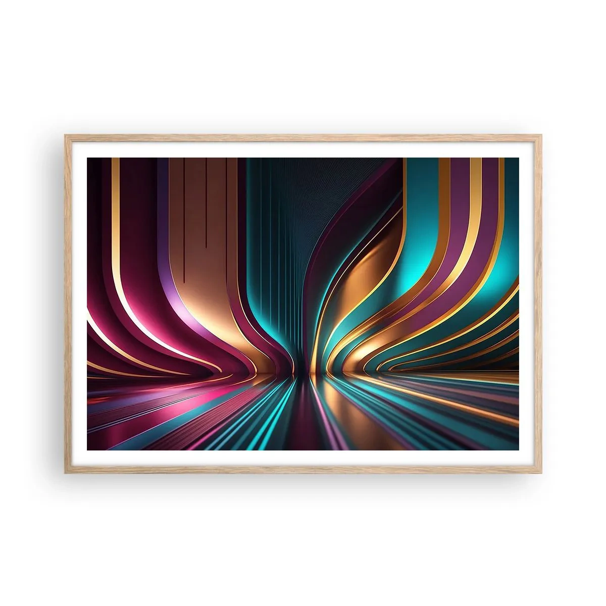 Affiche dans un chêne clair - Poster - Architektura światła - 100x70 cm