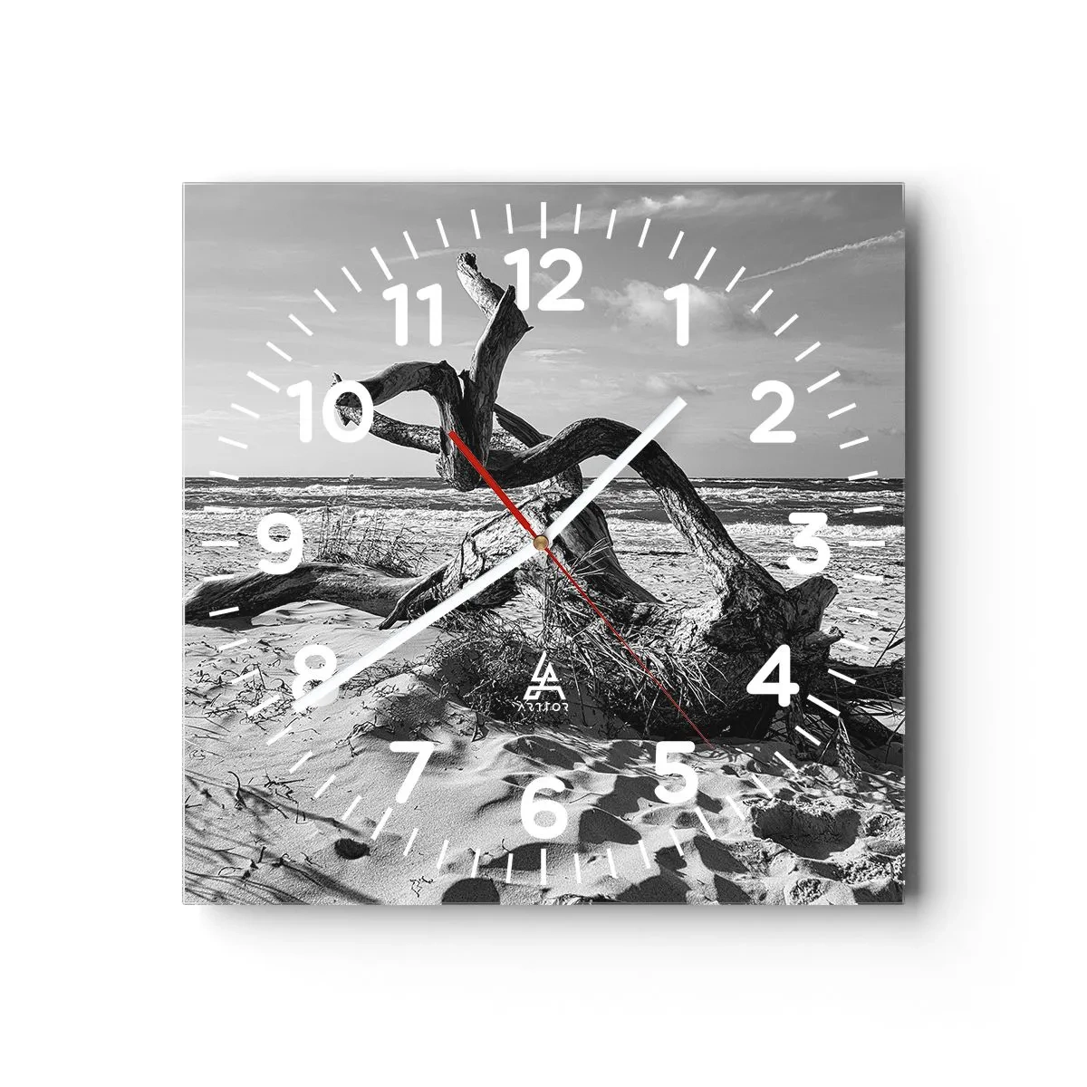 Horloge murale - Pendule murale - Sculpture marine - 30x30 cm