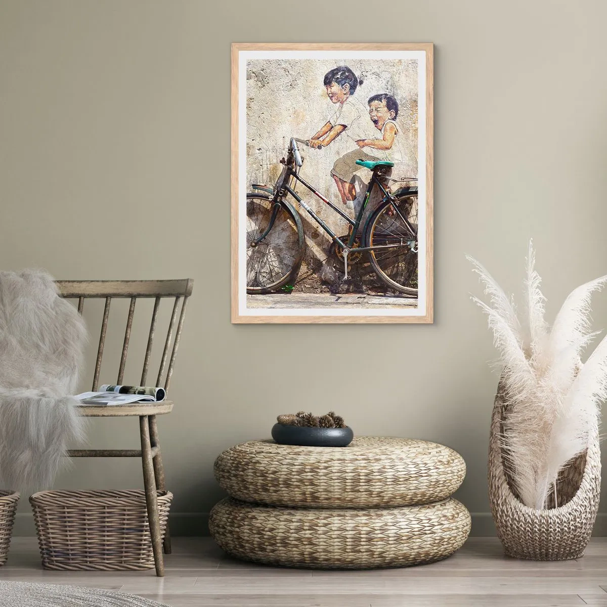 Affiche dans un chêne clair - Poster - Vrai ou faux? - 30x40 cm