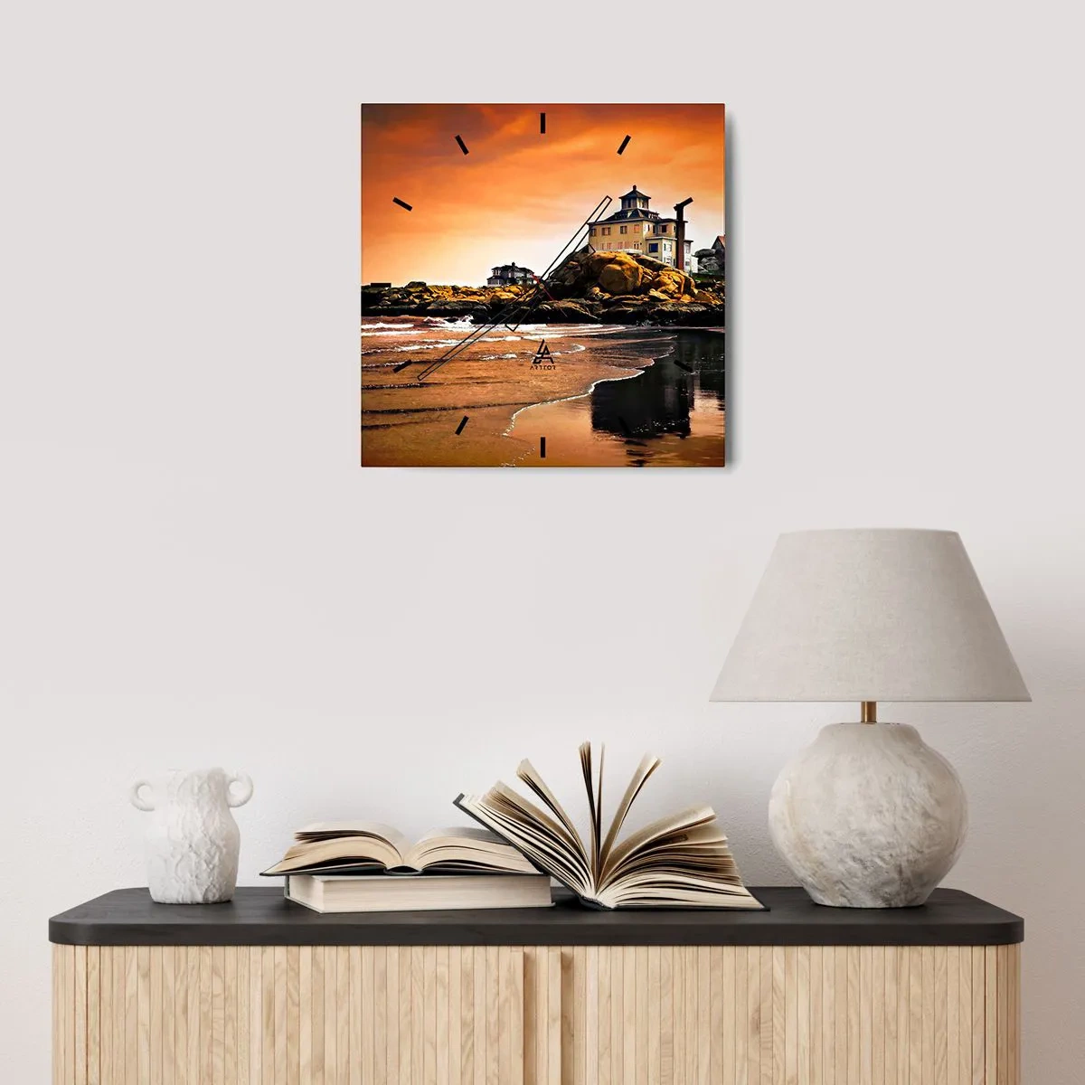 Horloge murale - Pendule murale - L'élégance de la côte ouest - 40x40 cm