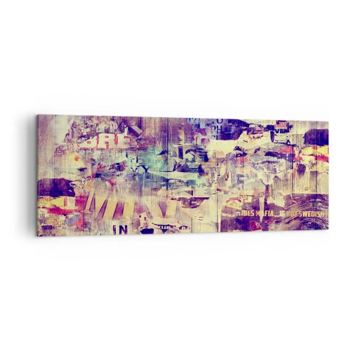 Impression sur toile - Image sur toile - Collage abstrait coloré avec texte et graphiques - 140x50cm - Et c'est tout ce qu'il y a à faire - Décoration murale moderne pour le salon et la chambre ARTTOR