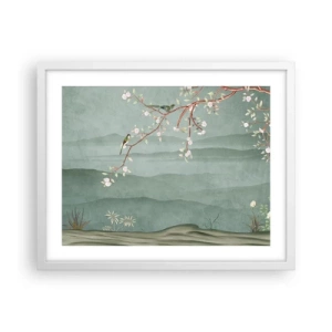 Affiche dans un cadre blanc - Poster - Printemps oh c'est toi - 50x40 cm